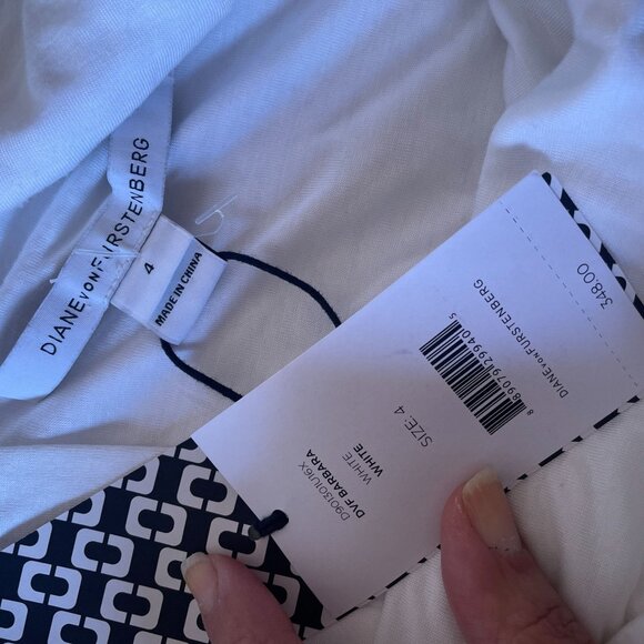 NWT Diane Von Furstenberg Barbara White Lace Mini Dress SZ 4 Rose Floral Bridal - Picture 5 of 11